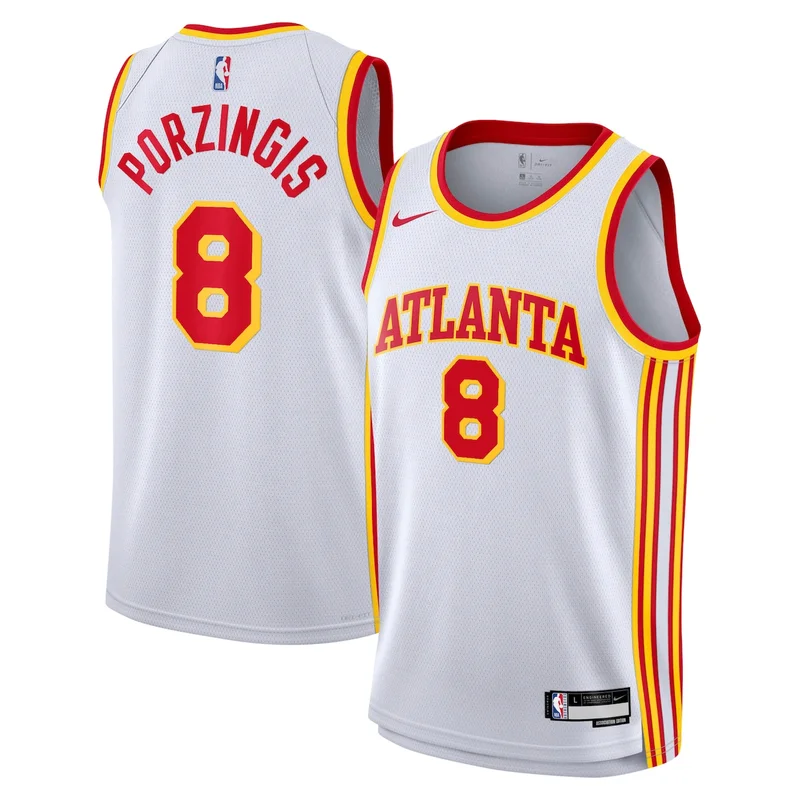 Atlanta Hawks Association Edition Jersey - White - Kristaps Porziņģis - Unisex - Image 2