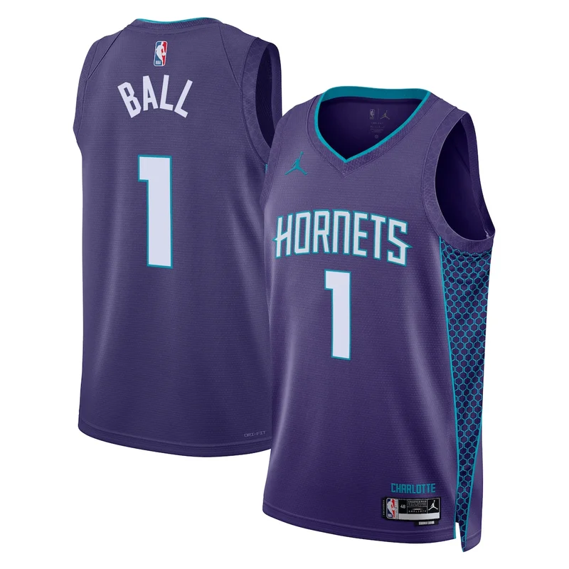 Charlotte Hornets Jordan Statement Edition Jersey - Purple - Lamelo Ball - Unisex
