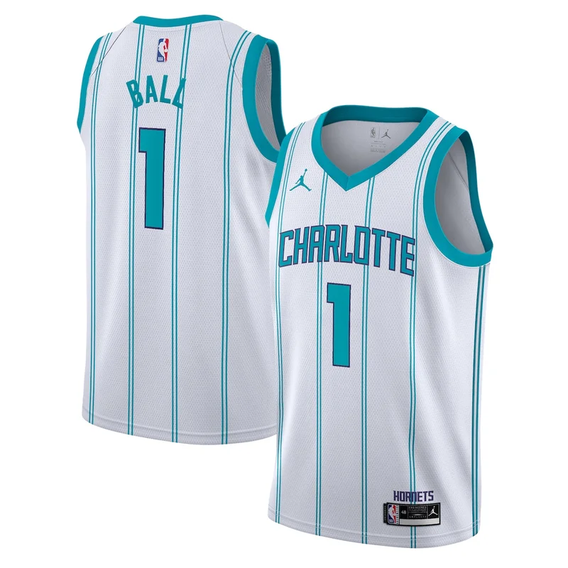 Charlotte Hornets Jordan Association Edition Jersey - White - Lamelo Ball
