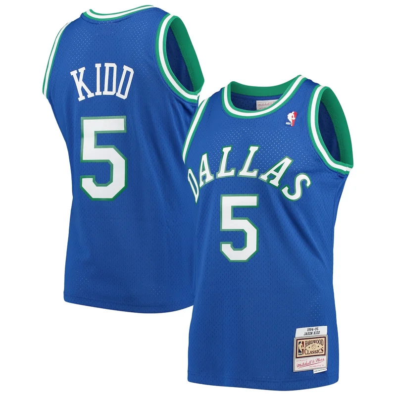 Jason Kidd Blue Dallas Mavericks 1994-95 Hardwood Classics Player Jersey