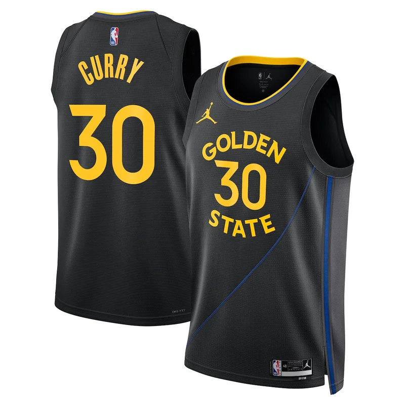 Golden State Warriors Jordan 2024/25 Statement Edition Jersey - Black - Stephen Curry - Unisex