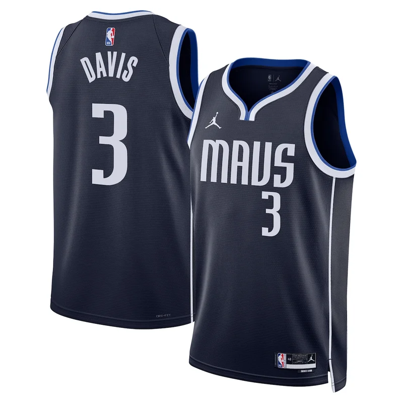 Dallas Mavericks Jordan Statement Edition Jersey - Navy - Anthony Davis - Unisex