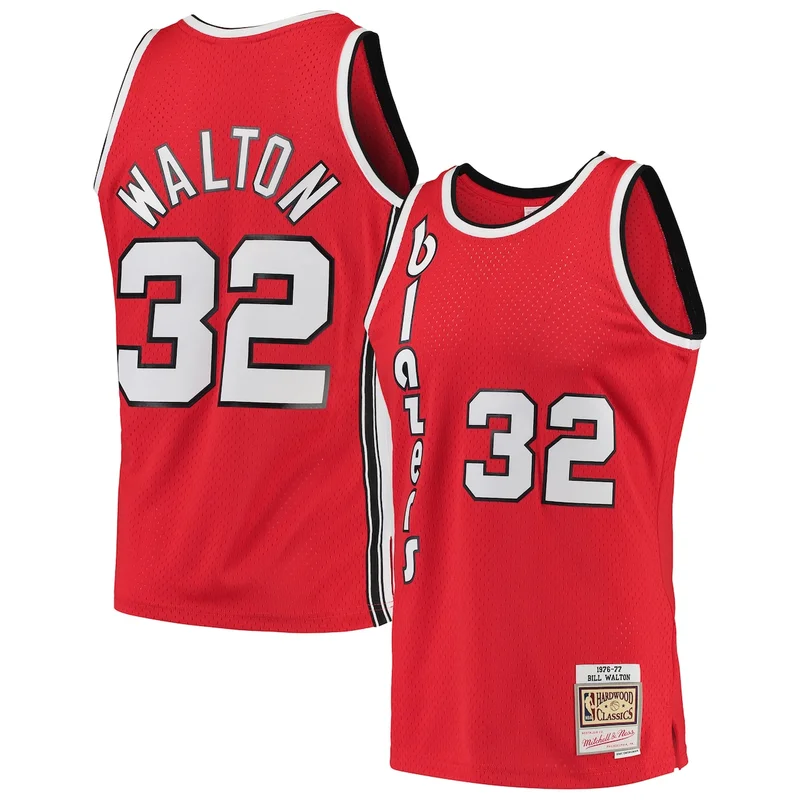 Bill Walton Red Portland Trail Blazers 1976-77 Hardwood Classics Player Jersey