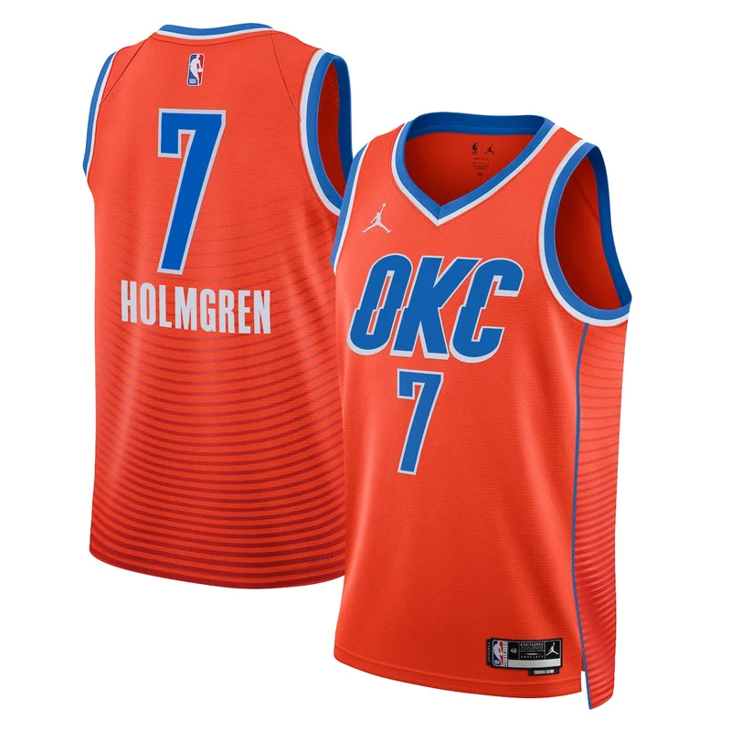 Oklahoma City Thunder Jordan Statement Edition Jersey - Orange - Chet Holmgren - Unisex