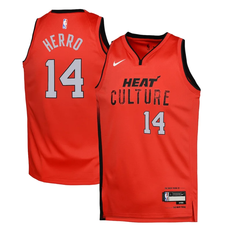 Miami Heat City Edition Jersey 2024 - Red - Jaime Jaquez Jr. - Image 4