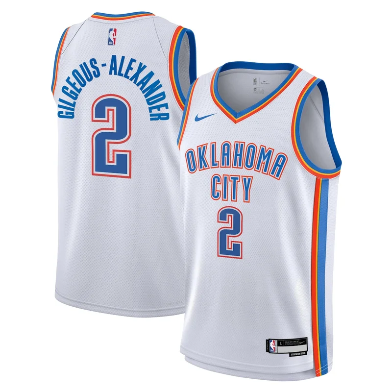 Oklahoma City Thunder Association Edition Jersey - White - Luguentz Dort - Image 2