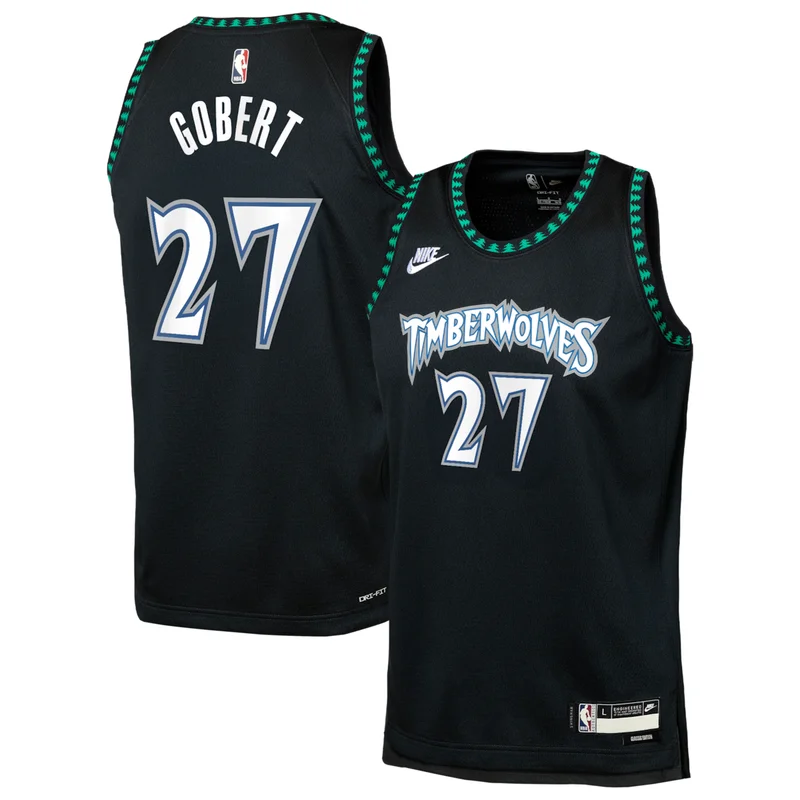 Minnesota Timberwolves Classic Edition Jersey - Black - Rudy Gobert - Unisex - Image 2