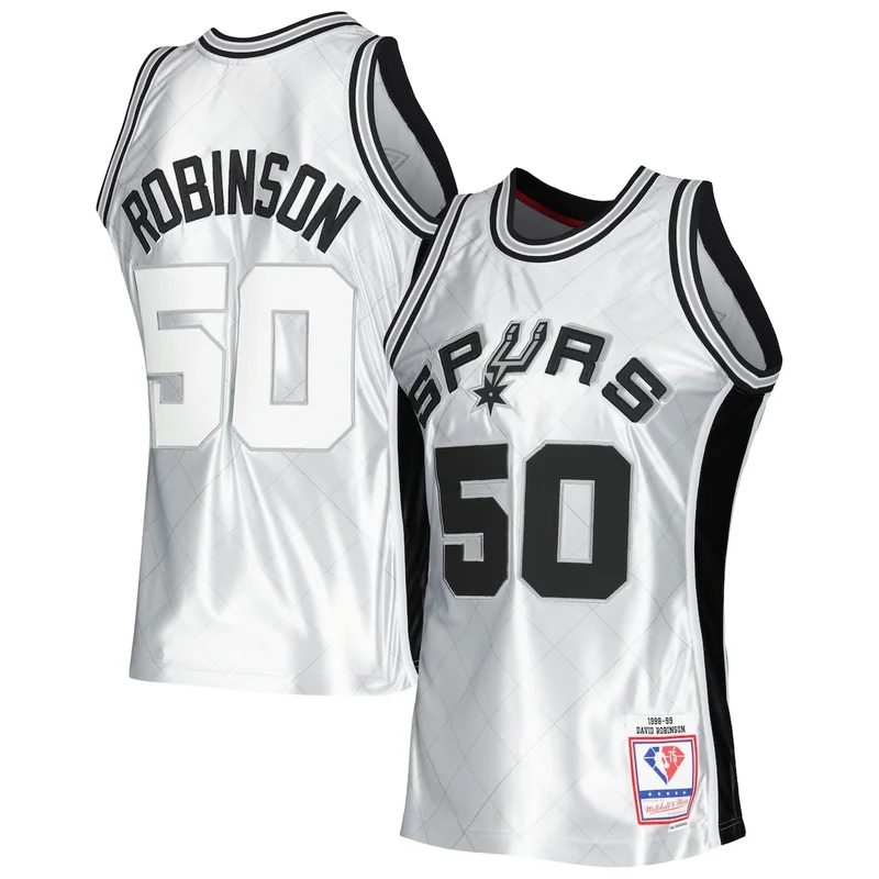 David Robinson Platinum San Antonio Spurs 1998/99 Hardwood Classics 75Th Anniversary Jersey