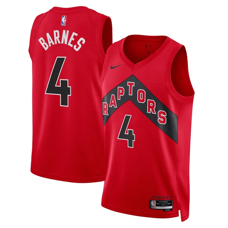 Toronto Raptors Icon Edition Jersey - Red - Scottie Barnes - Unisex