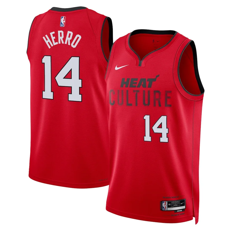 Miami Heat City Edition Jersey 2024 - Red - Jaime Jaquez Jr. - Image 3