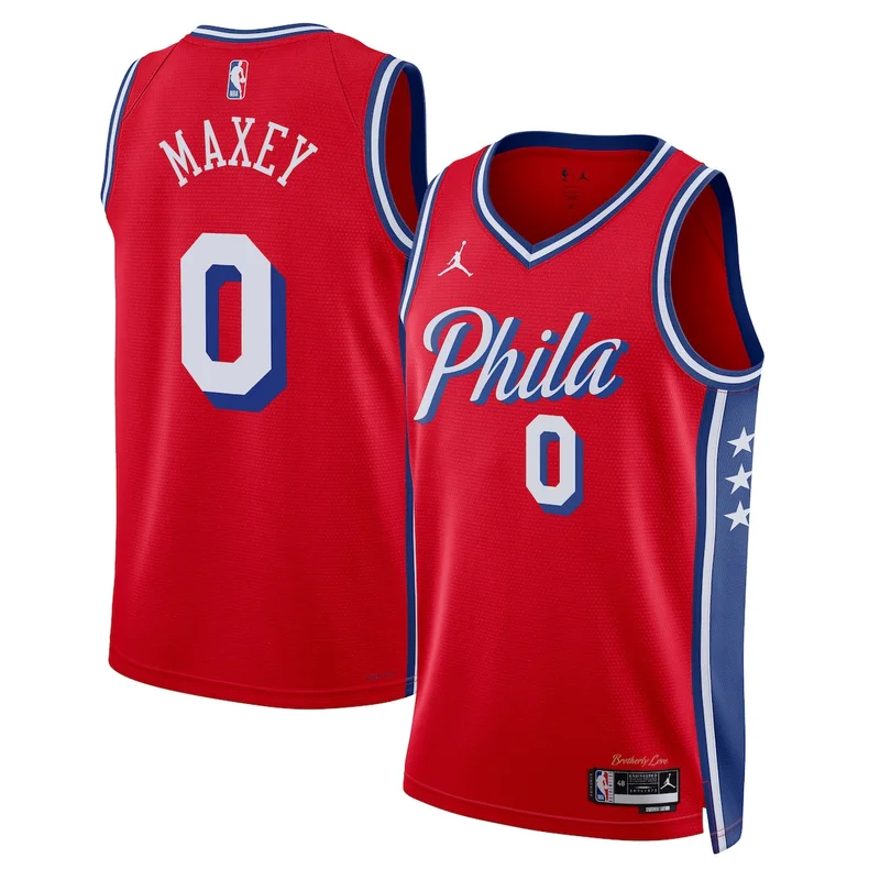 Philadelphia 76Ers Icon Edition Jersey - Navy - Tyrese Maxey - Image 4