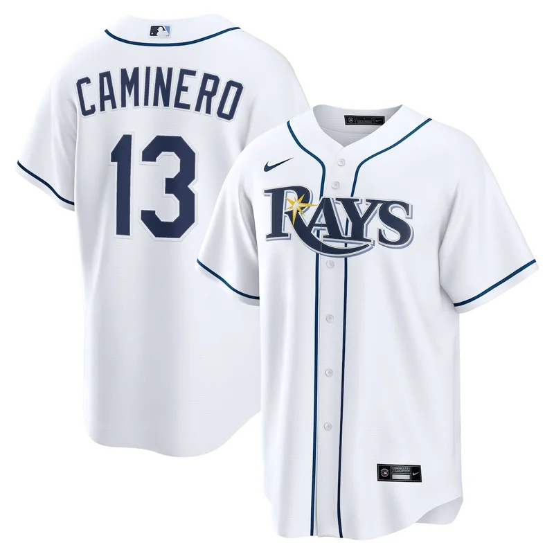 Tampa Bay Rays Junior Caminero White Home Jersey