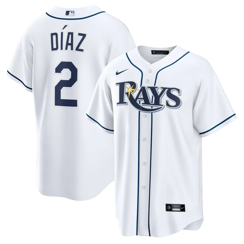 Tampa Bay Rays Junior Caminero White Home Jersey - Image 4