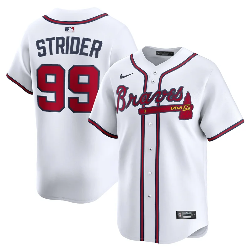 Atlanta Braves Spencer Strider White Home Limited Player Jersey