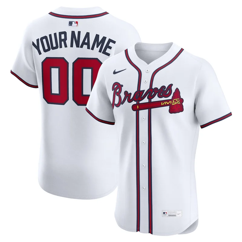 Atlanta Braves Stitches Navy Button-Down Raglan Fashion Jersey - Image 3