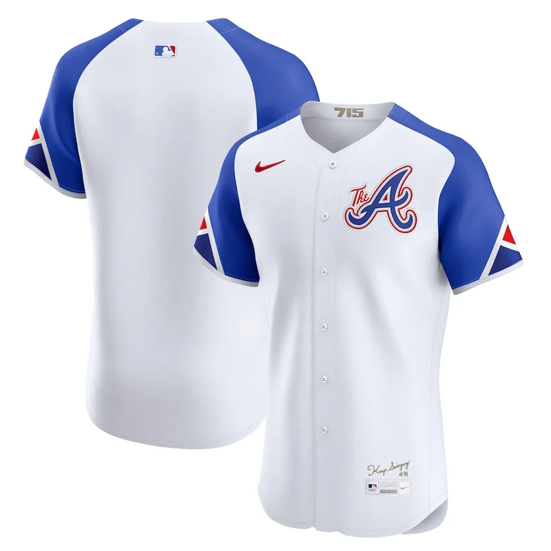 Atlanta Braves Stitches Navy Button-Down Raglan Fashion Jersey - Image 2