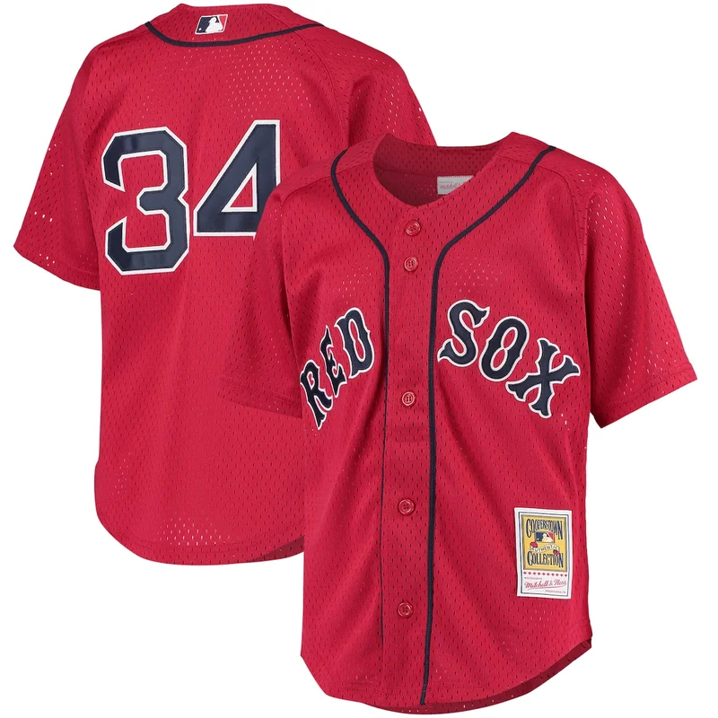 Boston Red Sox David Ortiz Red Cooperstown Collection Batting Practice Jersey
