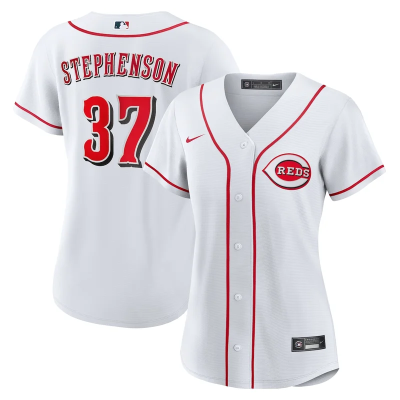 Cincinnati Reds Tyler Stephenson White Home Limited Player Jersey - Image 2