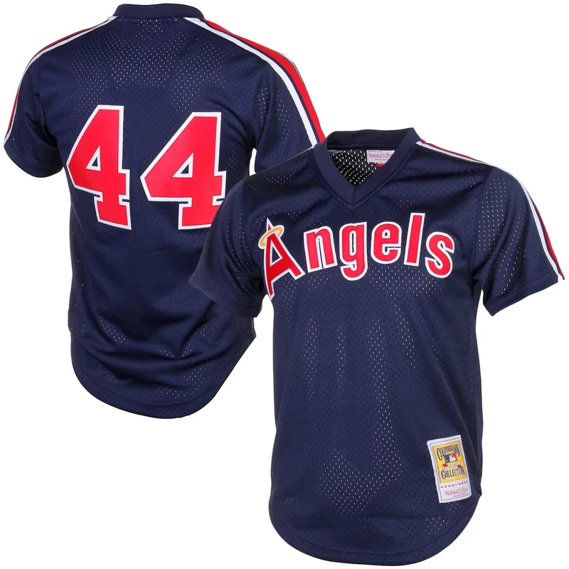 California Los Angeles Angels Reggie Jackson Navy Cooperstown Mesh Batting Practice Jersey