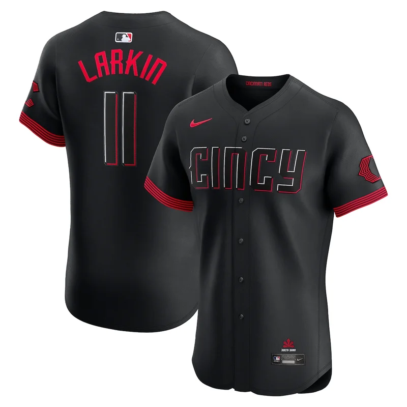 Cincinnati Reds Barry Larkin Black City Connect Elite Jersey