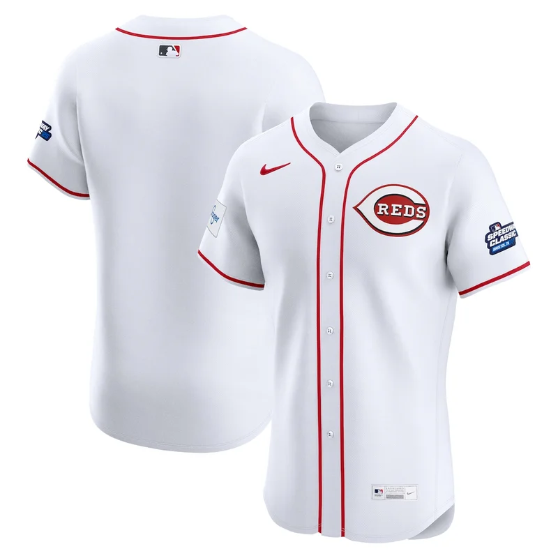 Cincinnati Reds  White 2025 MLB Speedway Classic Home Elite Jersey