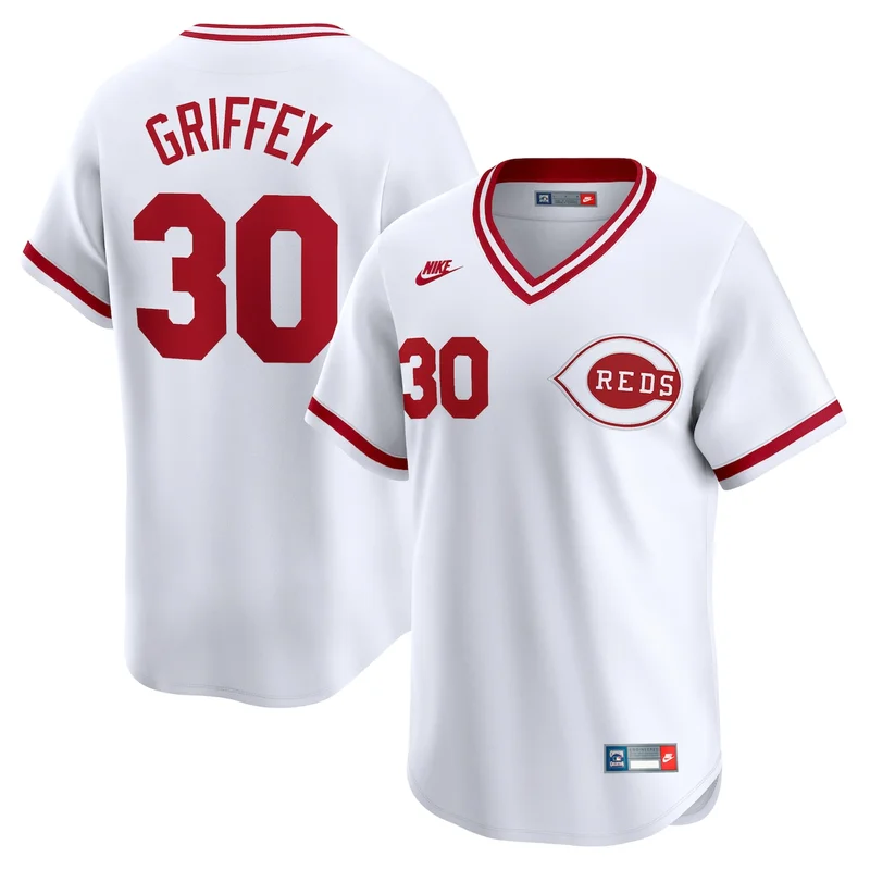 Cincinnati Reds Barry Larkin White Throwback Cooperstown Collection Limited Jersey - Image 4