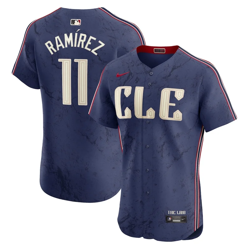 Cleveland Guardians JosÃ© Ramirez Navy City Connect Elite Jersey