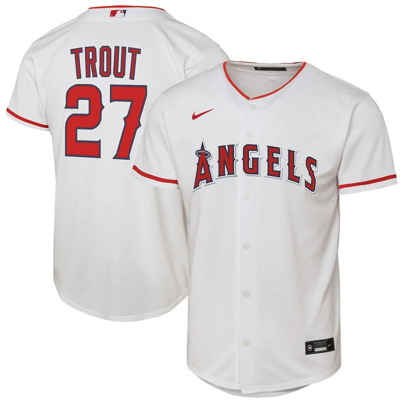 Los Angeles Angels White Home Elite Patch Jersey - Image 2