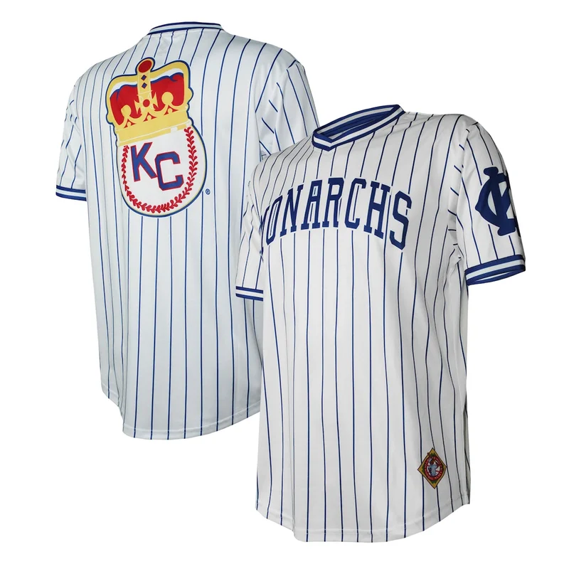 Kansas City Monarchs Stitches White V-Neck Jersey