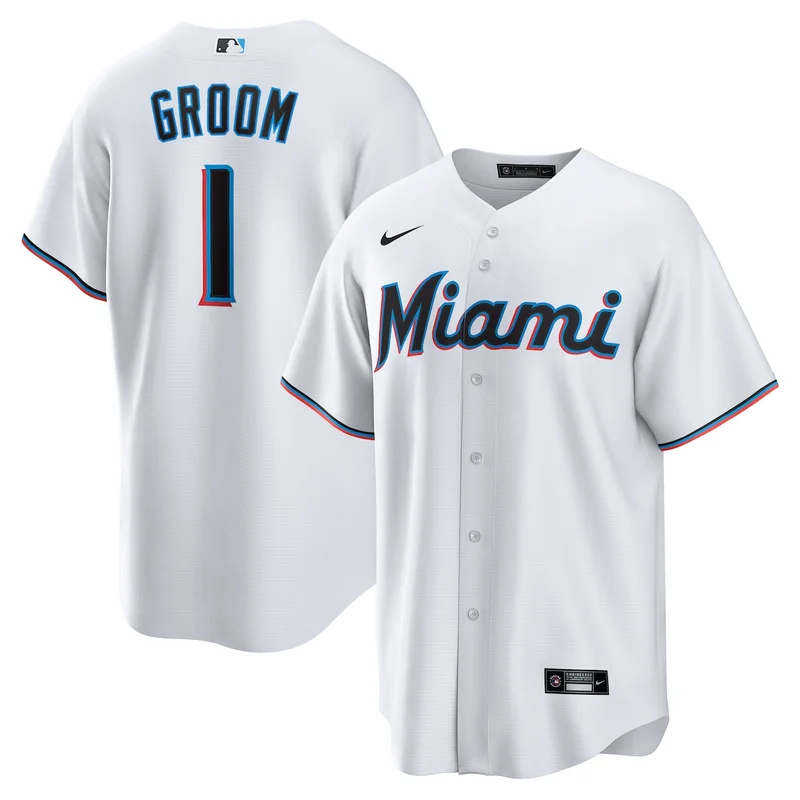 Miami Marlins White Home Limited Jersey - Image 3