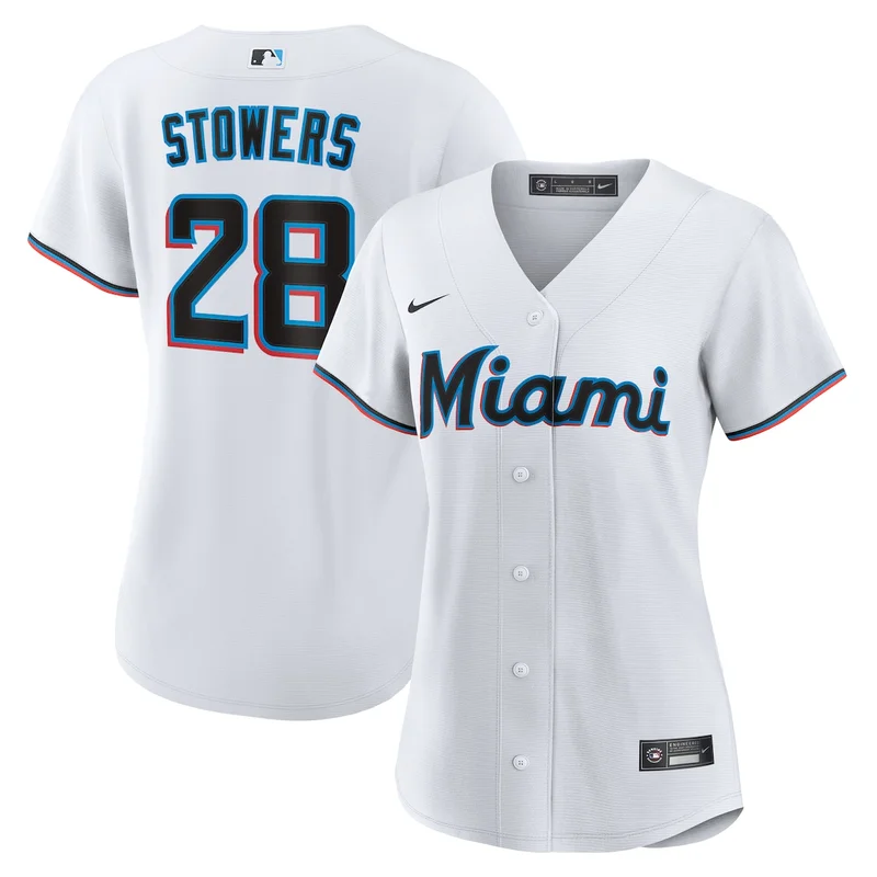 Miami Marlins Kyle Stowers White Home Jersey