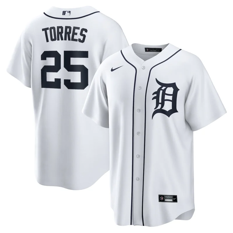 Detroit Tigers Gleyber Torres White Home Jersey