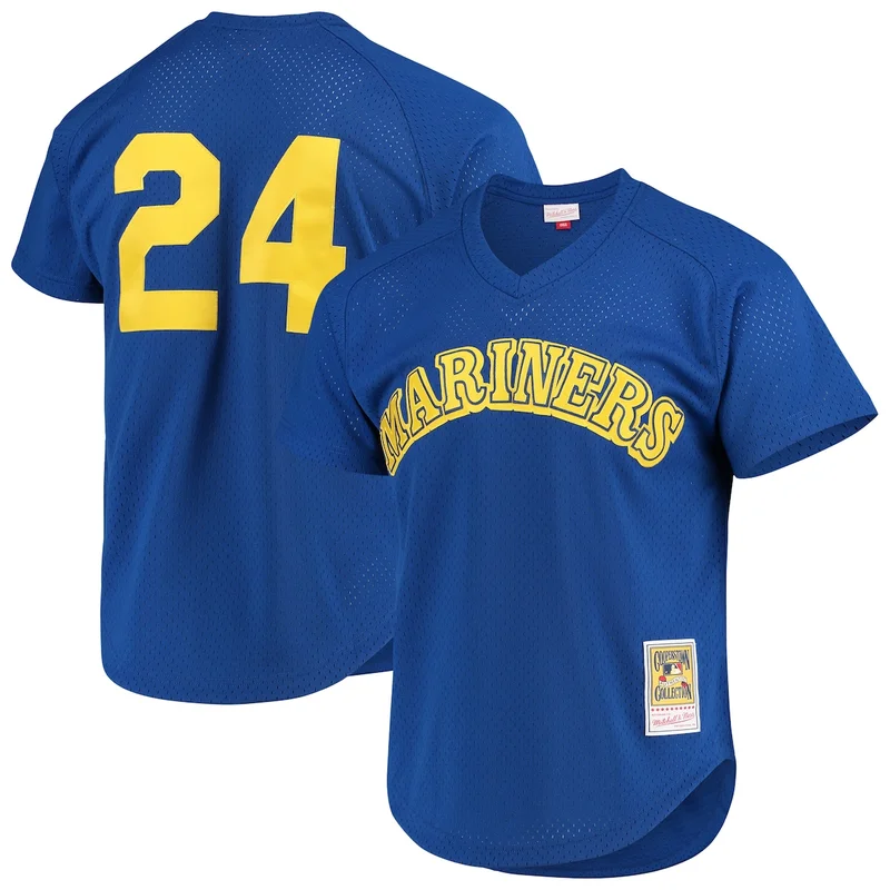 Seattle Mariners Ken Griffey Jr. Royal Cooperstown Mesh Batting Practice Jersey