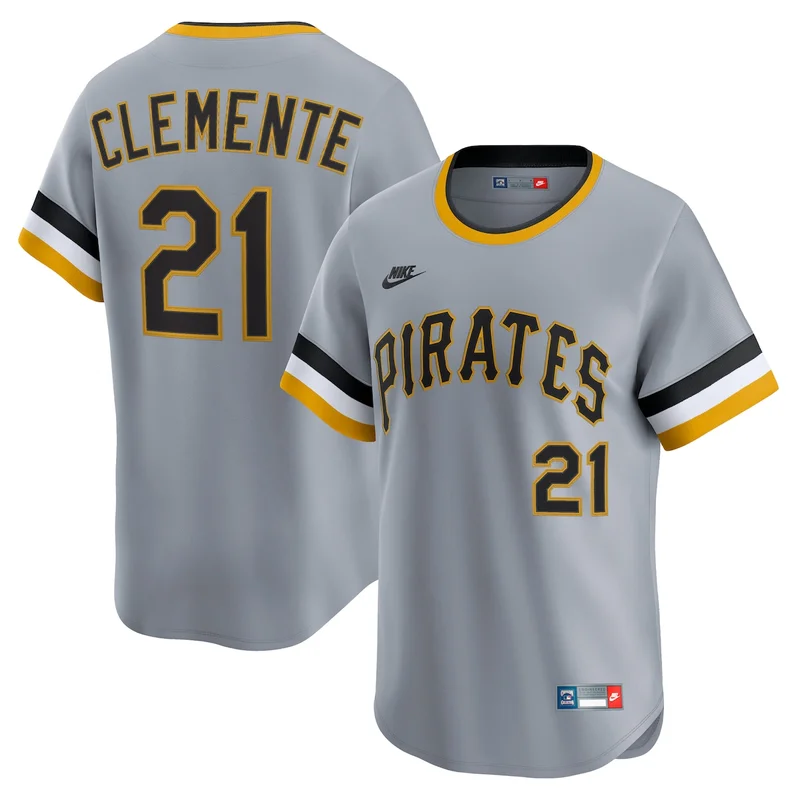 Pittsburgh Pirates Roberto Clemente Gray Throwback Cooperstown Collection Limited Jersey