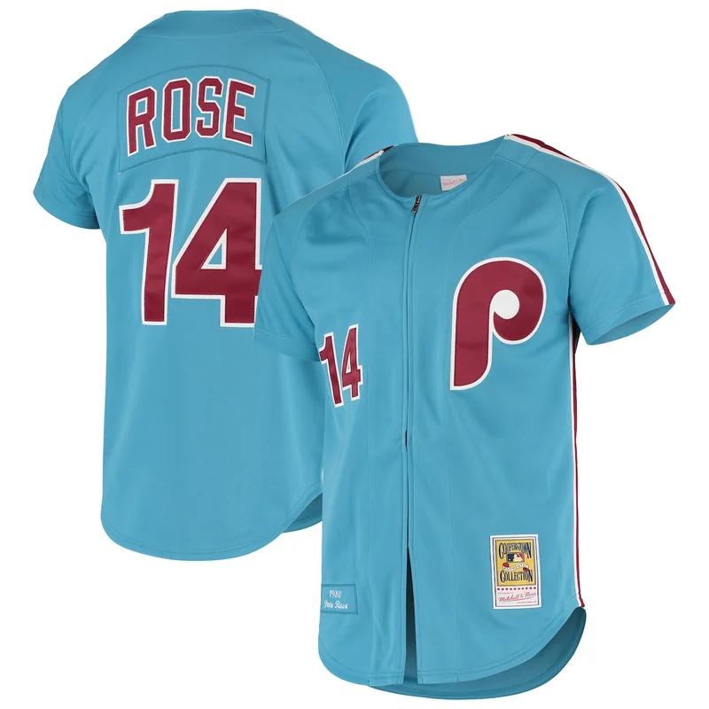 Philadelphia Phillies Pete Rose Light Blue Cooperstown Collection Jersey