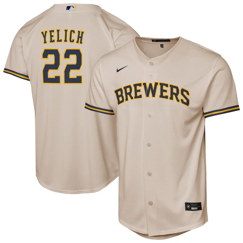 Milwaukee Brewers Christian Yelich Navy Alternate Limited Player Jersey - Image 4