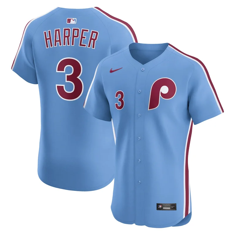 Philadelphia Phillies Pete Rose Light Blue Cooperstown Collection Jersey - Image 5