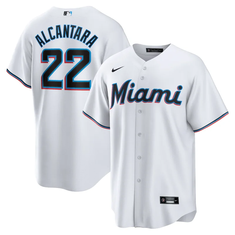Miami Marlins Sandy Alcantara White Player Jersey