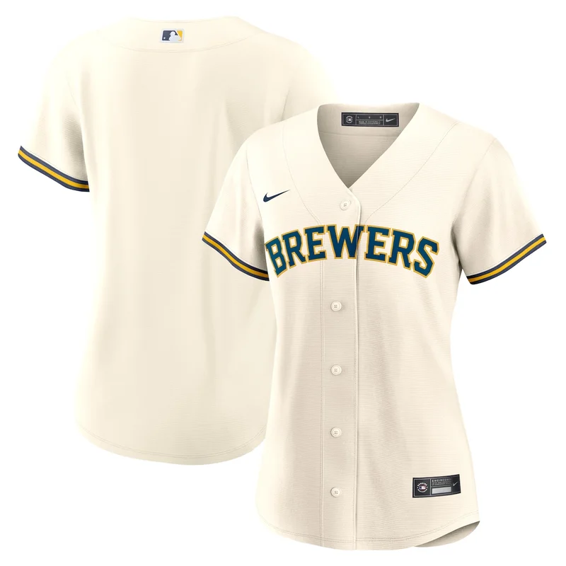 Milwaukee Brewers Christian Yelich Cream Home Limited Player Jersey - Image 3