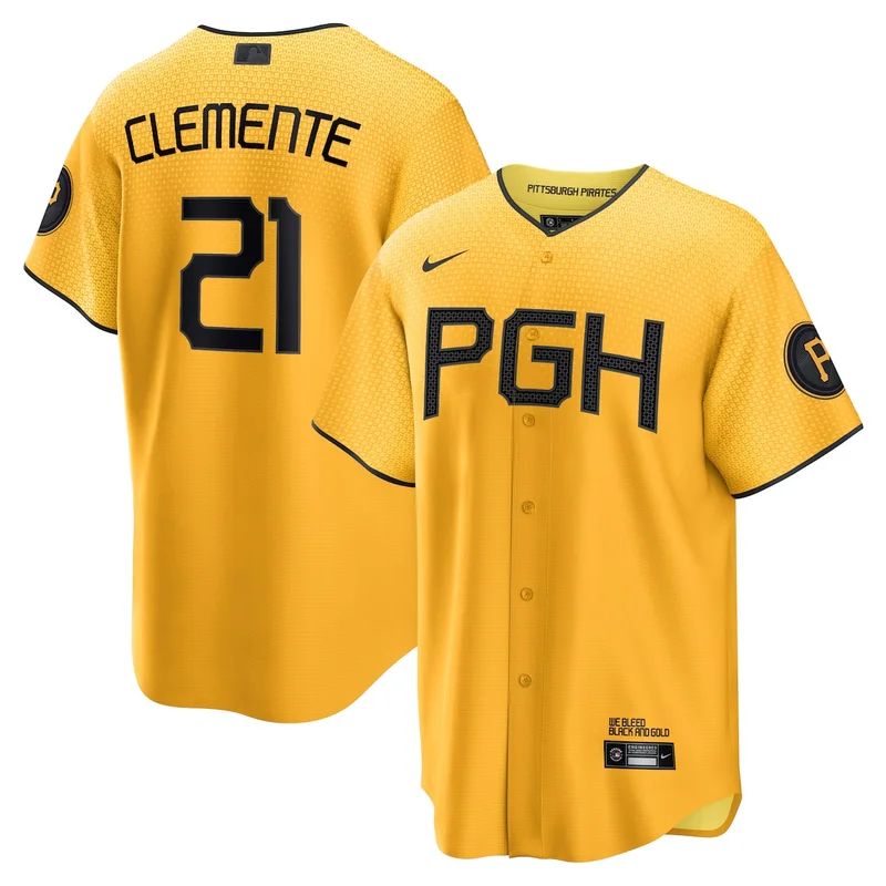Pittsburgh Pirates Roberto Clemente Gold City Connect Limited Player Jersey - Image 5