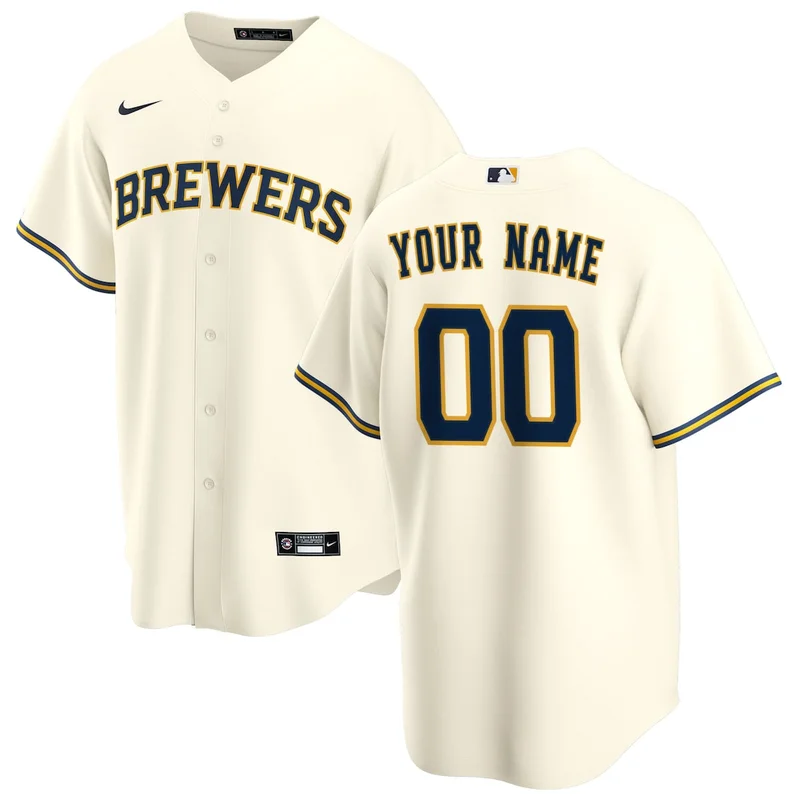 Milwaukee Brewers Rhys Hoskins Cream Home Player Jersey - Image 2