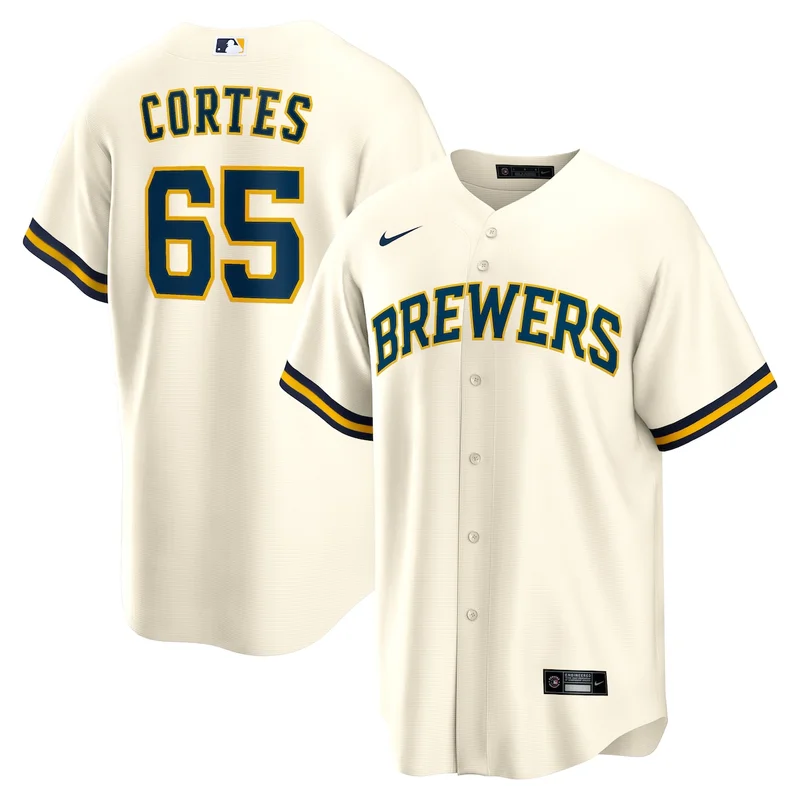 Milwaukee Brewers Rhys Hoskins Cream Home Player Jersey - Image 3