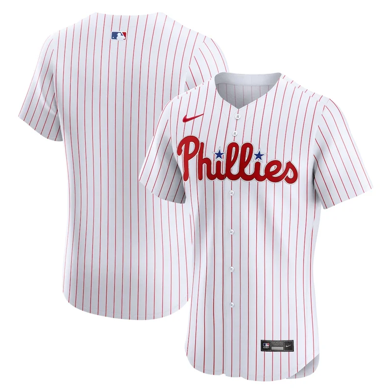 Philadelphia Phillies White Home Custom Jersey - Image 5