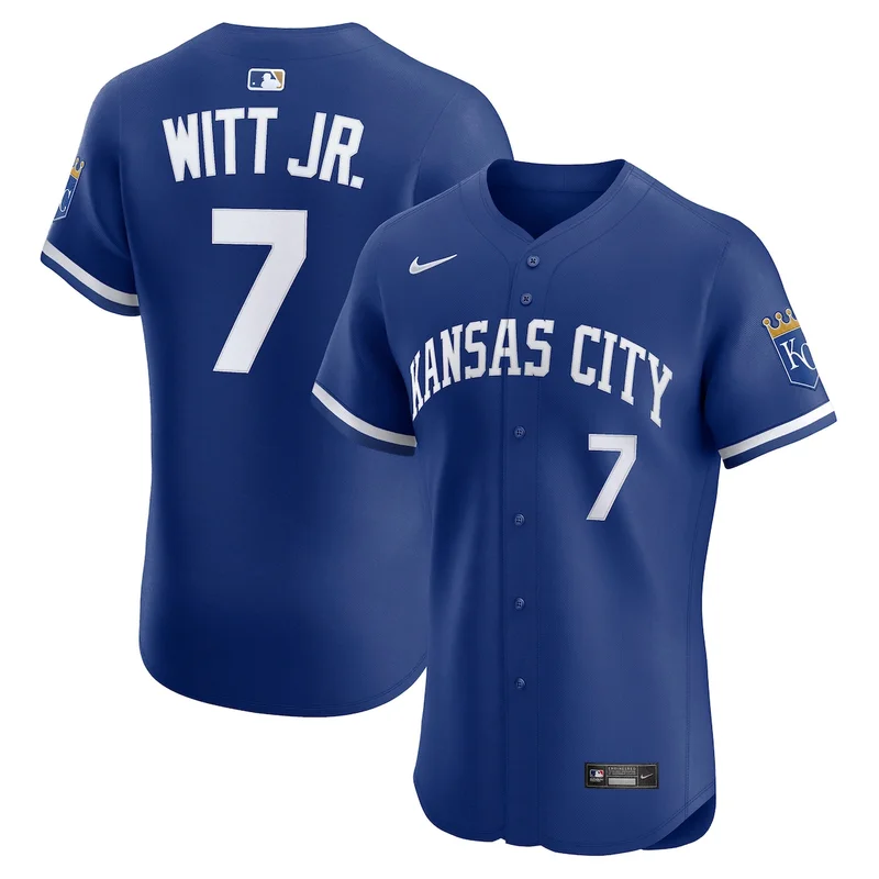 Kansas City Royals Light Blue Alternate Team Logo Jersey - Image 4