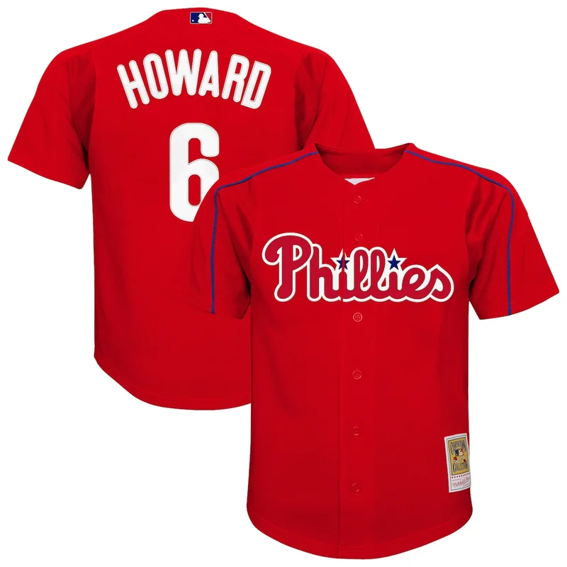 Philadelphia Phillies Ryan Howard Red Mesh Batting Practice Jersey