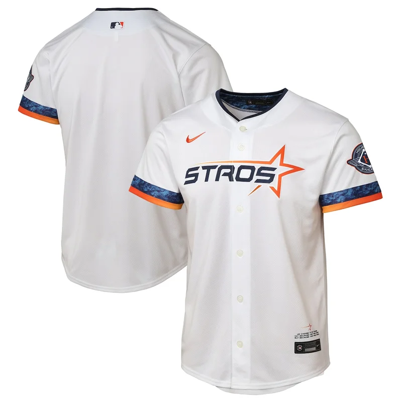 Houston Astros Pedro León White Home Jersey - Image 4
