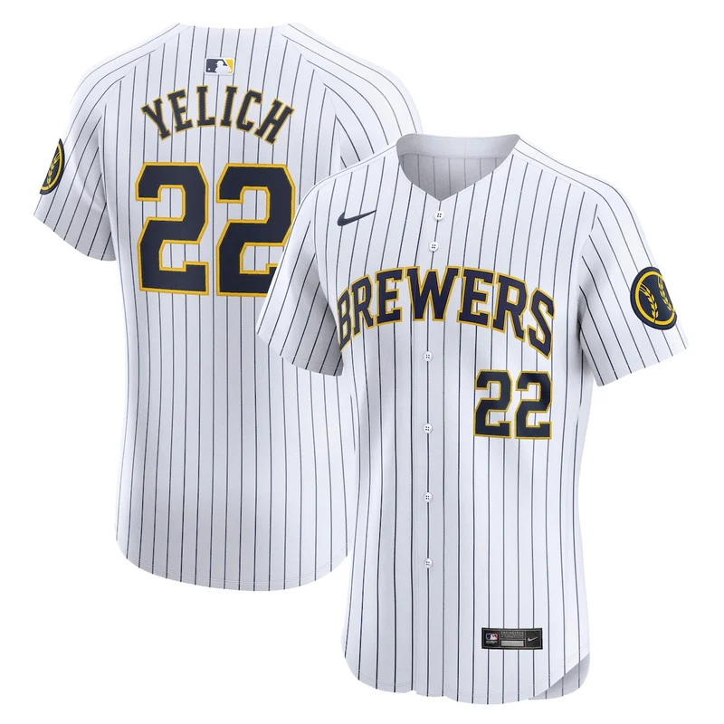 Milwaukee Brewers Christian Yelich White Alternate Alternate Elite Player Jersey