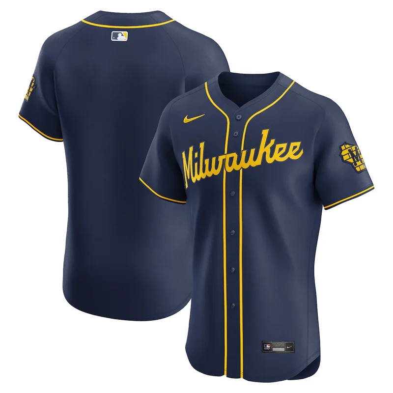 Milwaukee Brewers Christian Yelich White Alternate Alternate Elite Player Jersey - Image 2