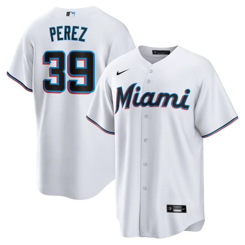 Miami Marlins Eury Perez White Home Jersey