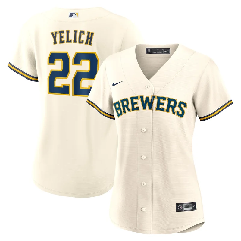 Milwaukee Brewers Christian Yelich White Home Jersey